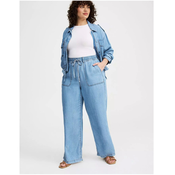 torrid Denim - Torrid High-Rise Pull-On Lightweight Denim Jean Light wash Drawstring 3R